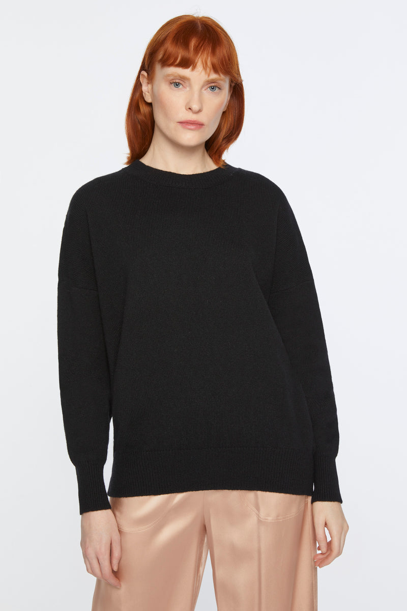 LOOSE BOATNECK SWEATER IN CHUNKY WOOL AND CASHMERE
