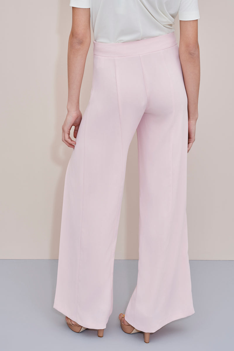 CREPE SATIN PANTS WITH BIG CENTRAL CUTS