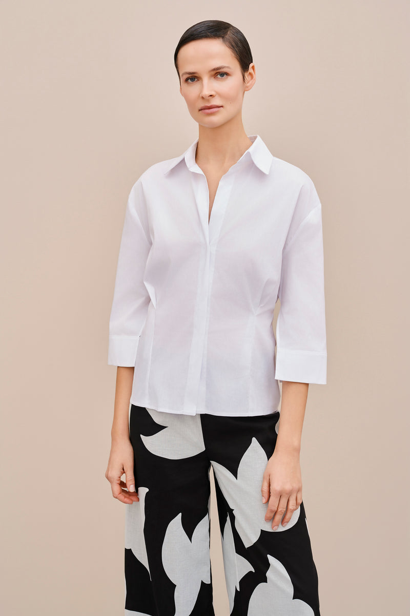 POPLIN SHIRT WITH KNOT DETAIL AT THE BACK