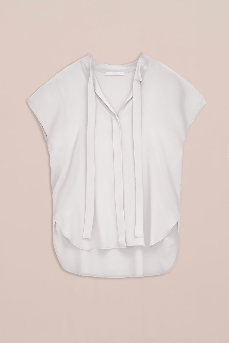 CREPE DE CHINE SHIRT WITH STRAP BOW COLLAR