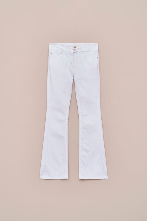 BELL BOTTOM JEANS WITH DOUBLE BUTTON ON WAIST  