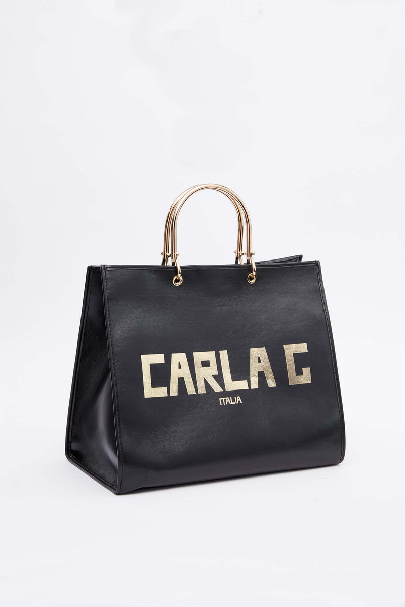 OVERSIZED TOTE WITH PRINTED MONOGRAM 