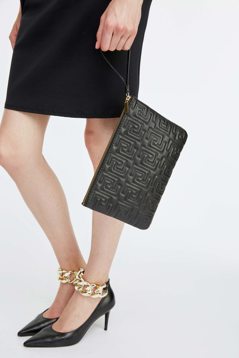 CLUTCH BAG WITH EMBOSSED MONOGRAM