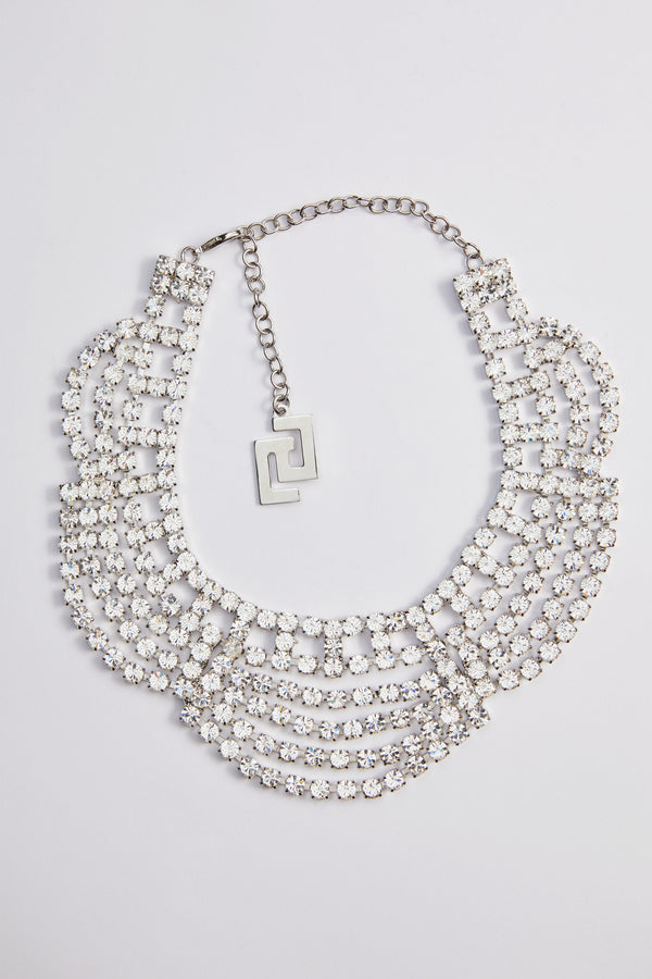 NECKLACE WITH RHINESTONE DETAILS AND PENDANT