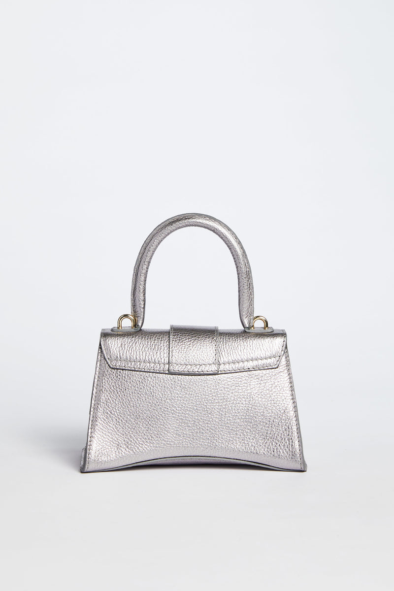 BOXY TOP-HANDLE BAG IN TUMBLED LEATHER