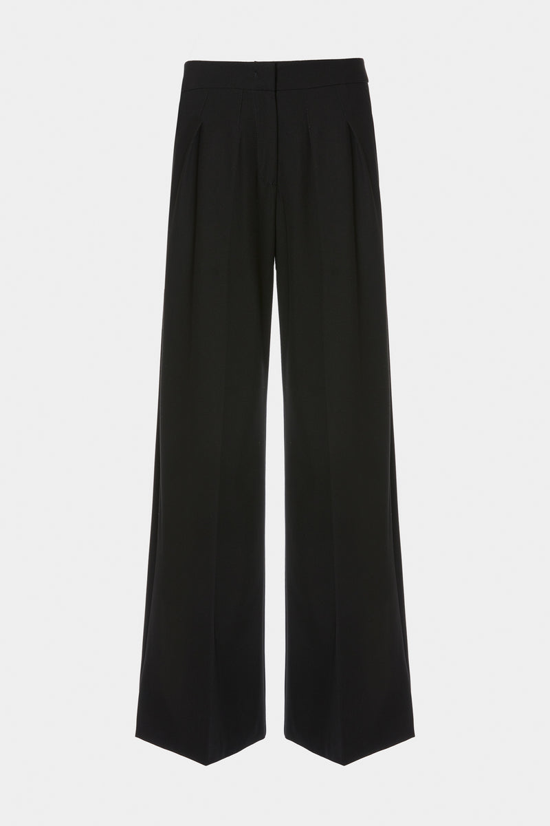 TAILORED WIDE-LEG PANTS IN STRETCHY GABARDINE