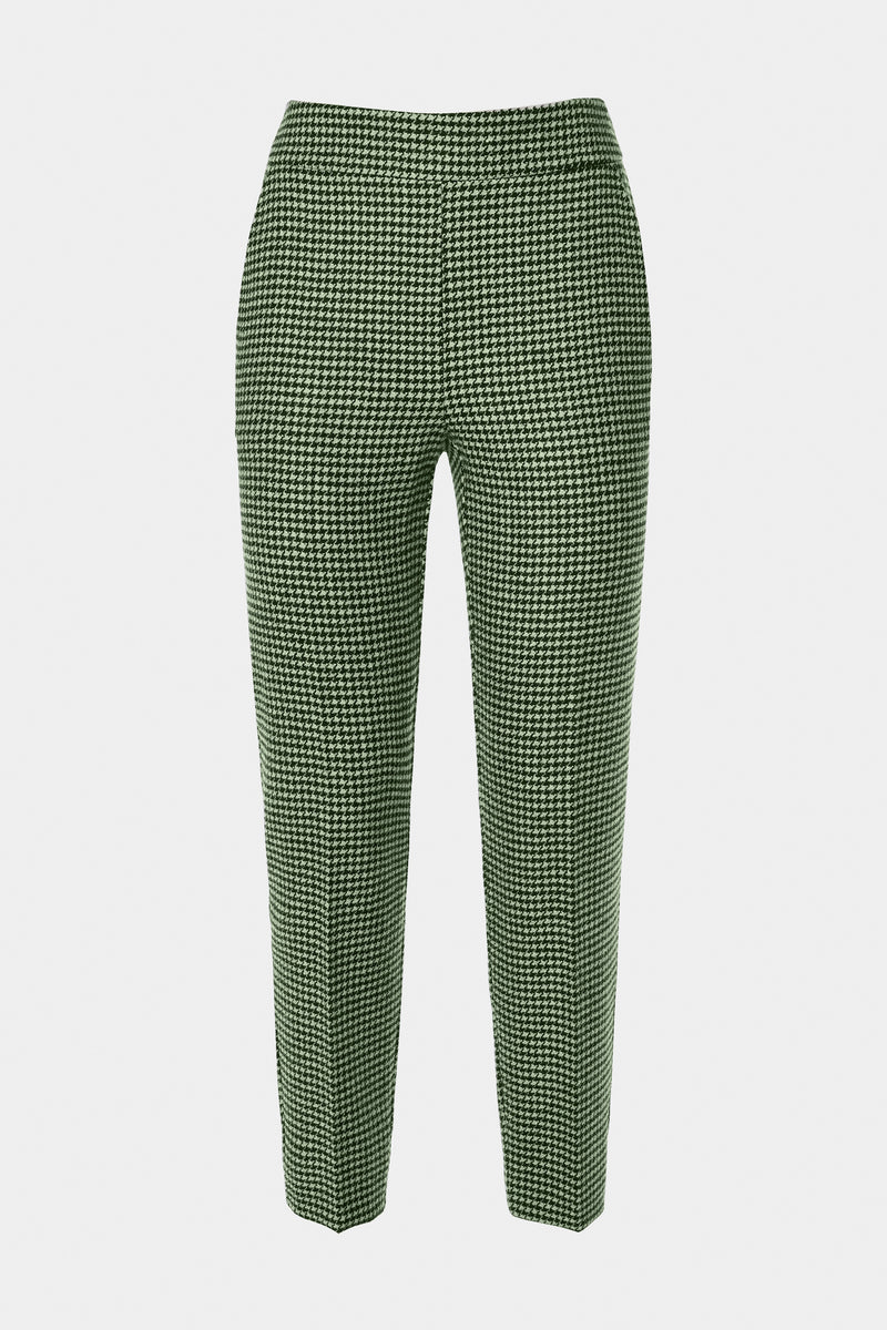 STRETCHY HOUNDSTOOTH TAILORED PANTS