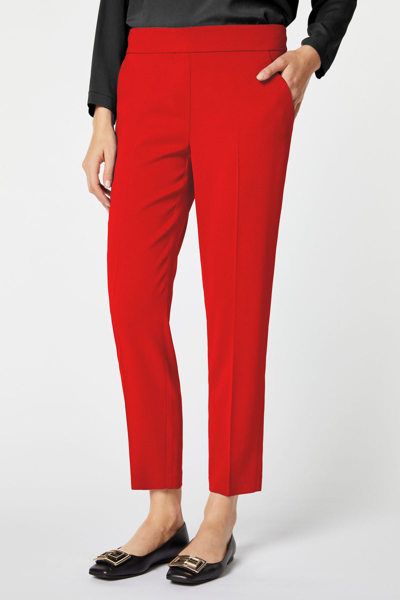 TAILORED STOVEPIPE PANTS IN CREPE VISCOSE
