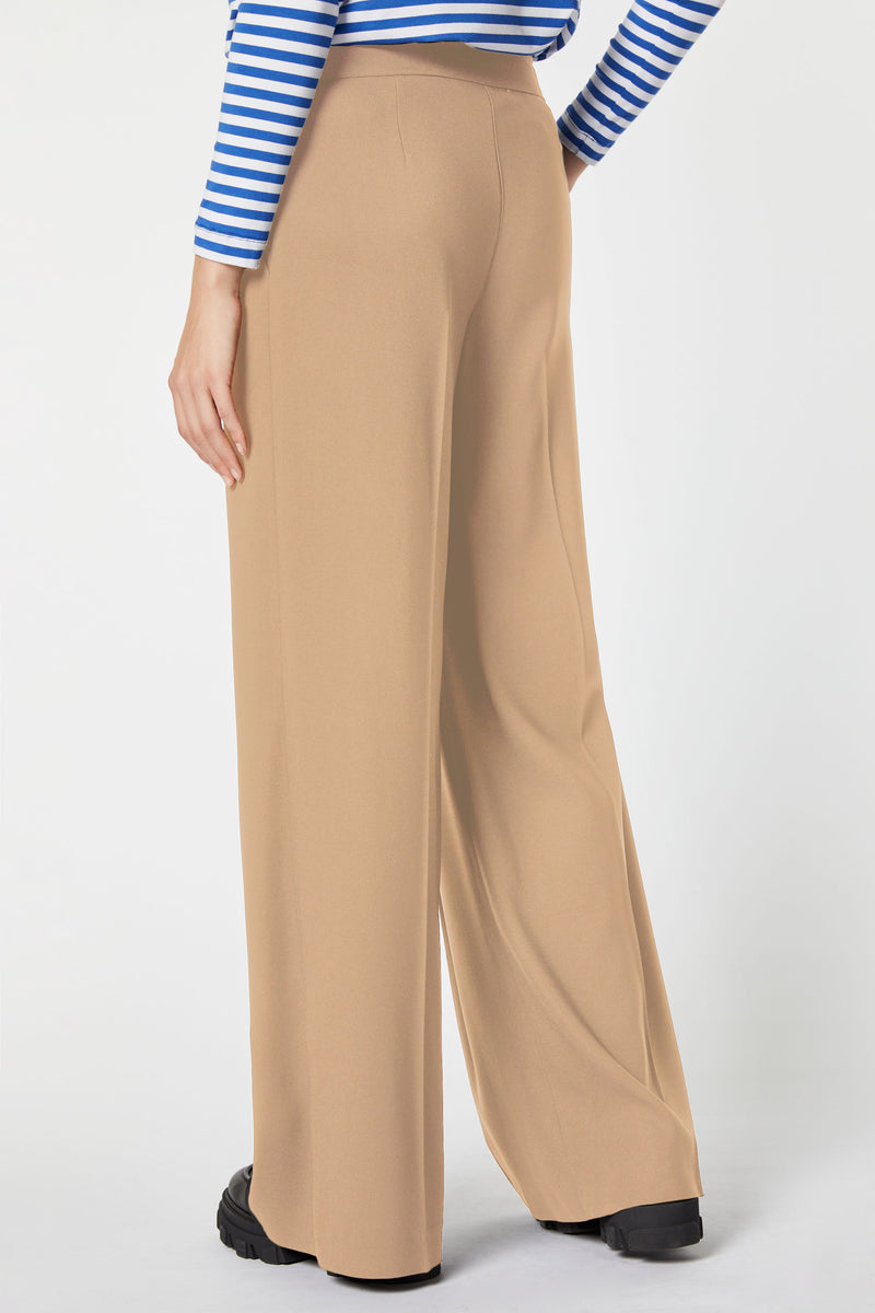 WIDE-LEG TAILORED PANTS IN VISCOSE CREPE