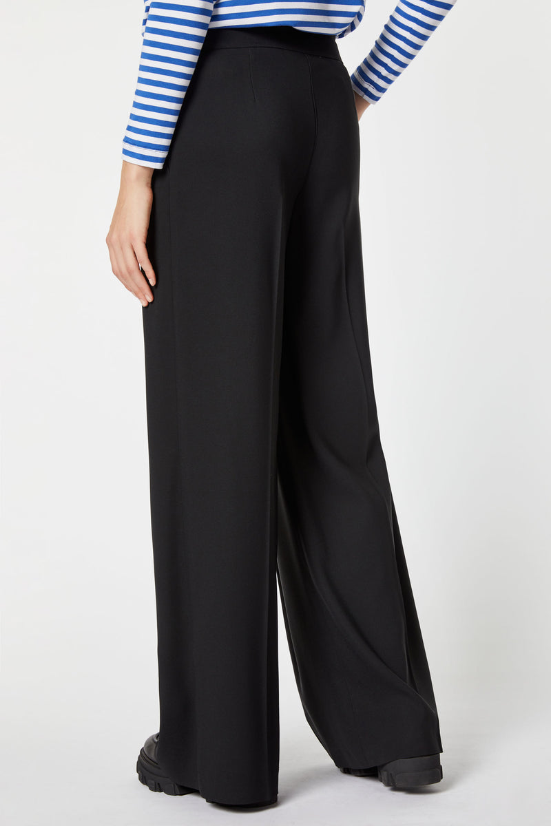 WIDE-LEG TAILORED PANTS IN VISCOSE CREPE