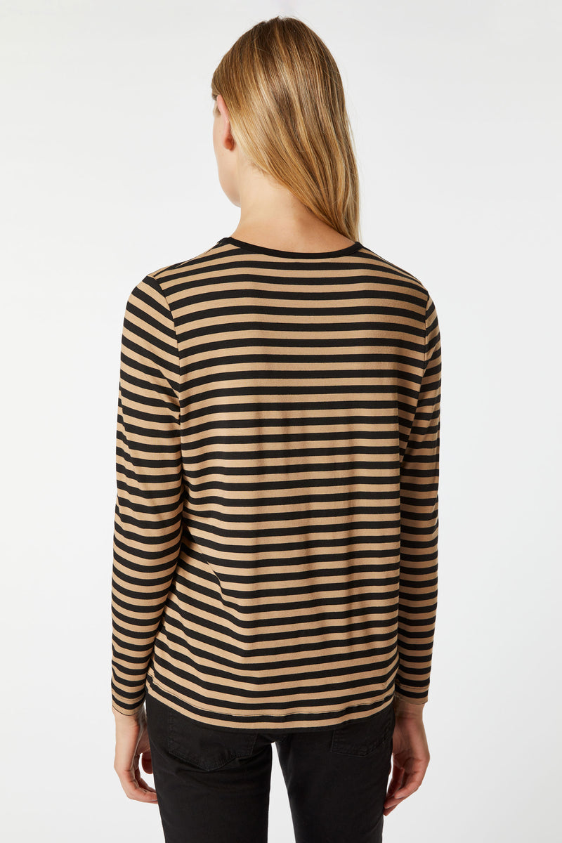 STRIPED T-SHIRT IN STRETCHY VISCOSE JERSEY