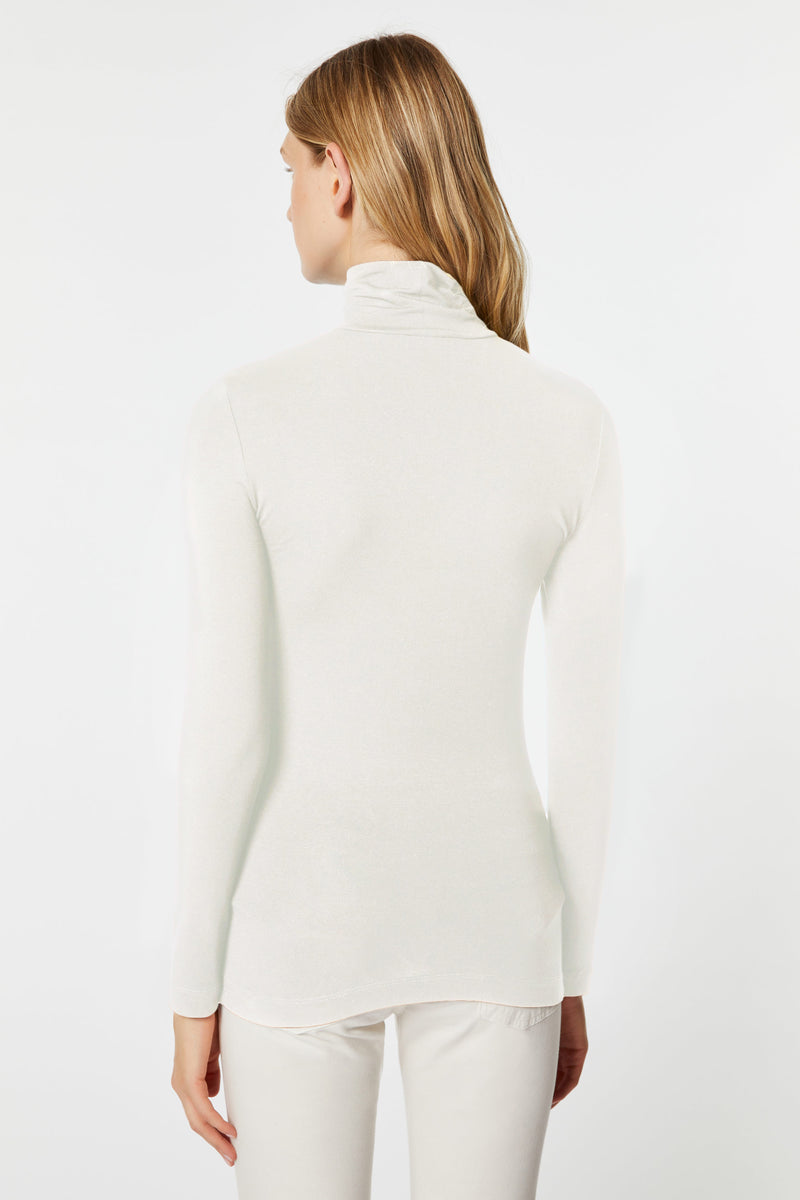 BASIC ROLL-NECK TOP IN STRETCHY VISCOSE JERSEY