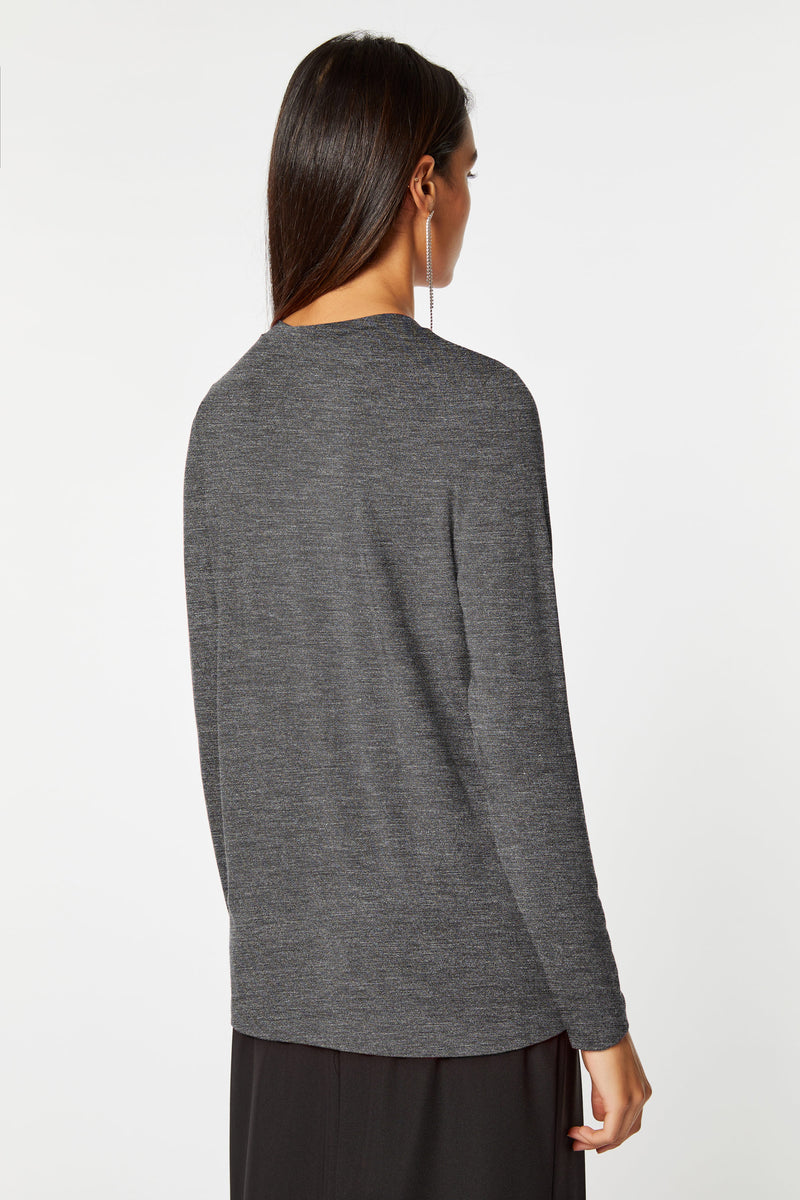 BASIC CREW-NECK TOP IN STRETCHY VISCOSE JERSEY