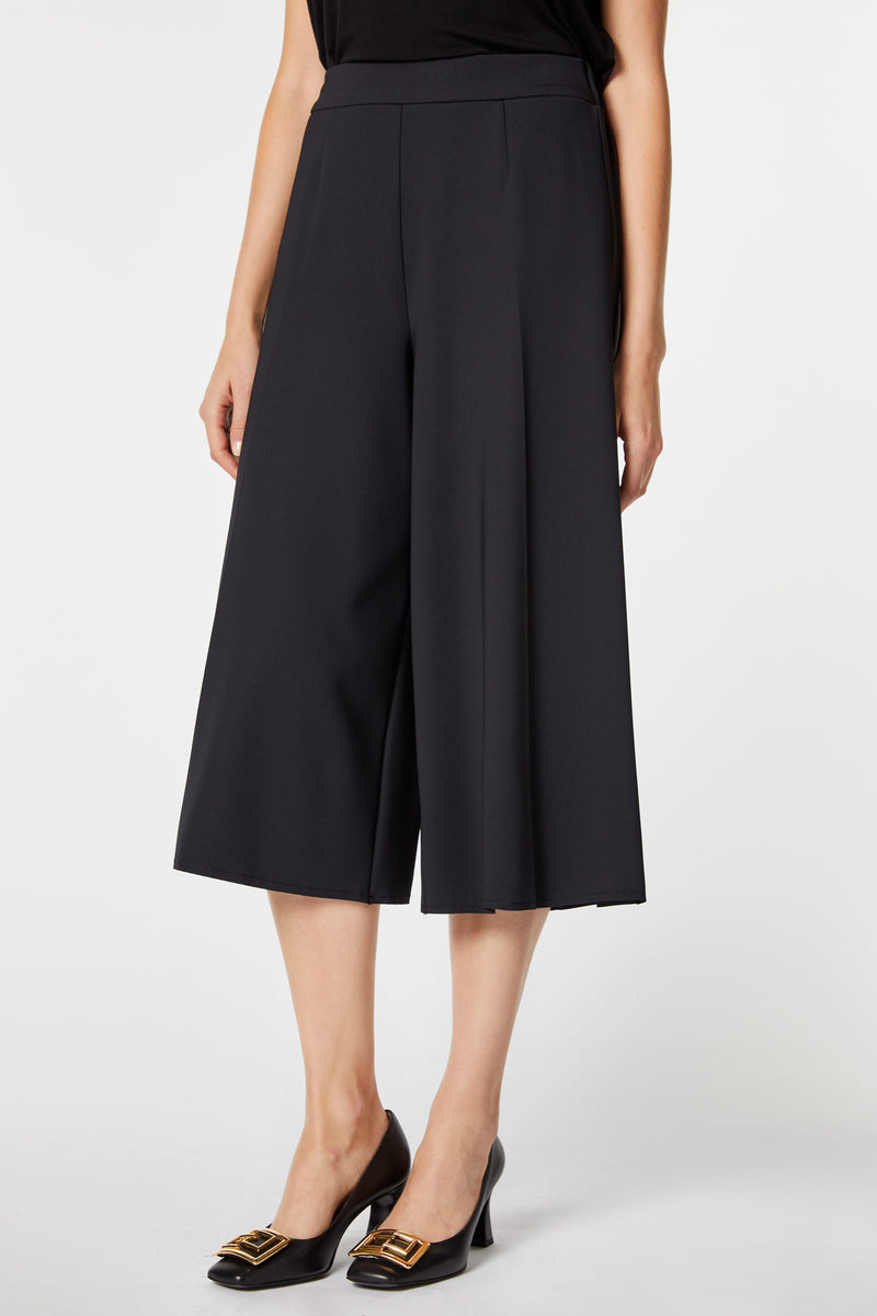 WIDE-LEG CULOTTE TROUSERS IN ENGINEERED STRETCHY JERSEY