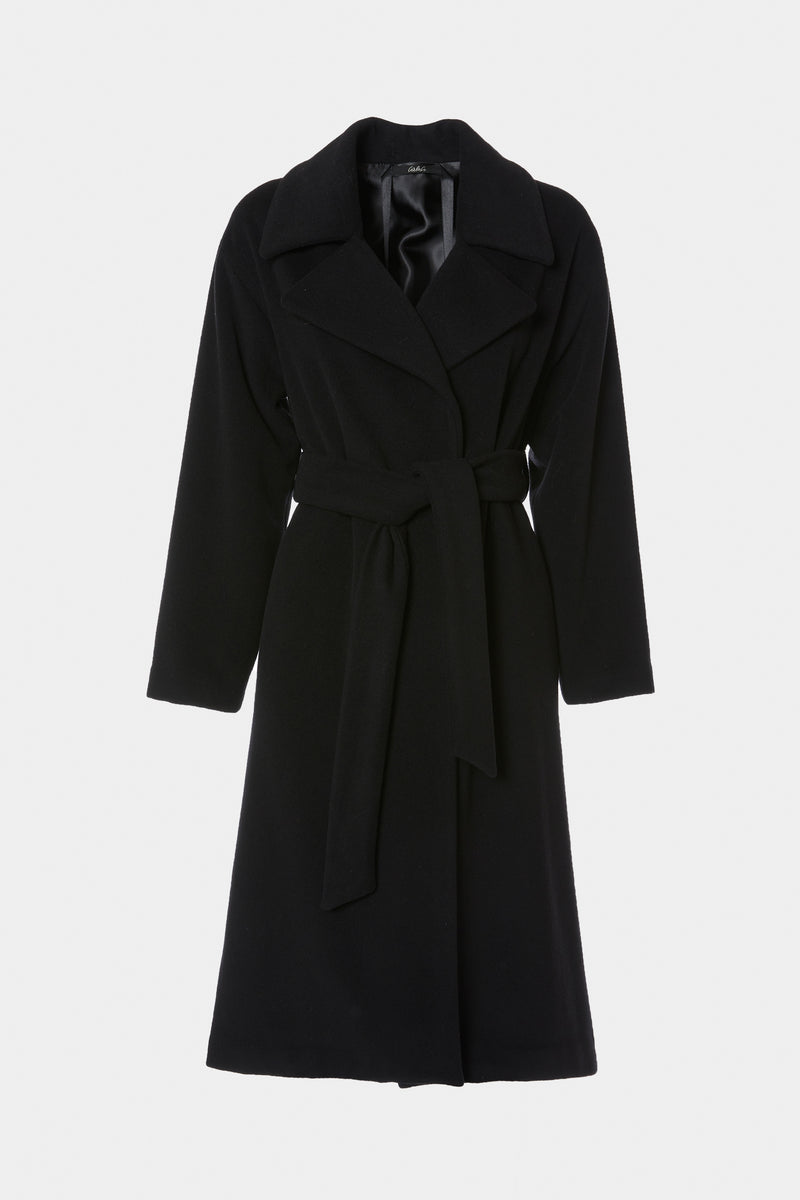 LONG ROBE COAT IN WOOL AND CASHMERE CABAN