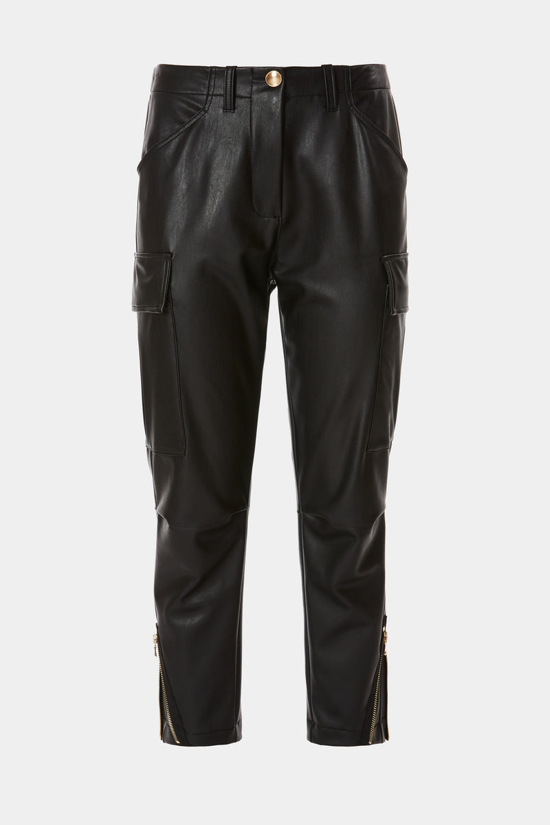 CARGO PANTS IN FAUX LEATHER