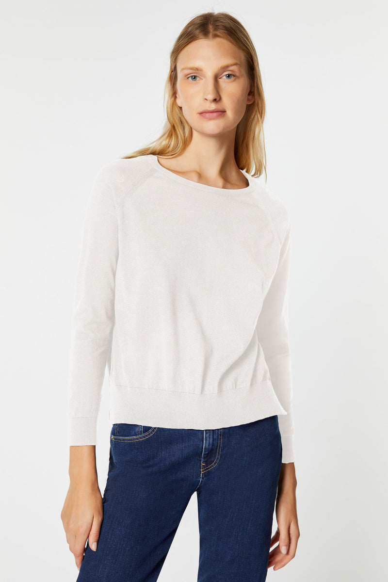 CROPPED CREW NECK SWEATER