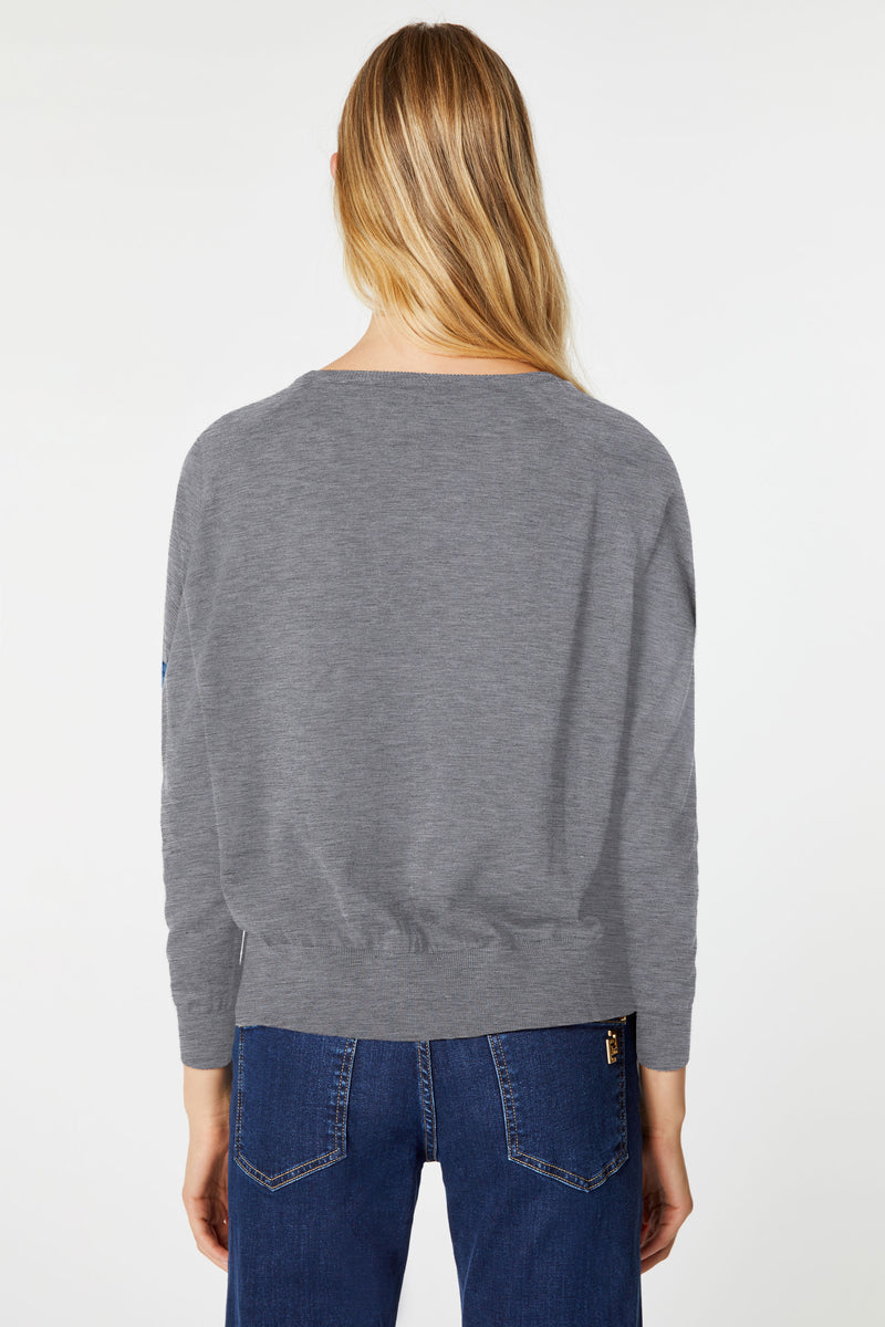 CROPPED CREW NECK SWEATER