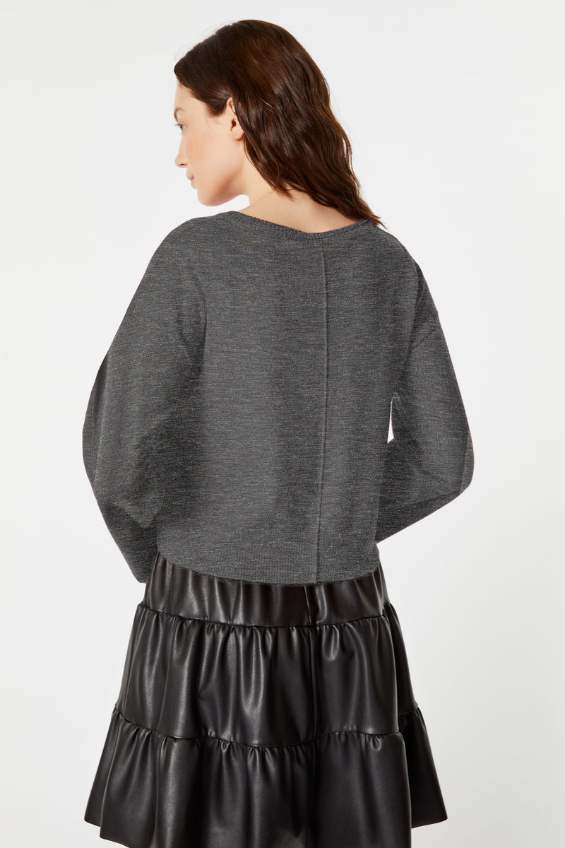 STRETCHY TOP WITH LONG BELL SLEEVES