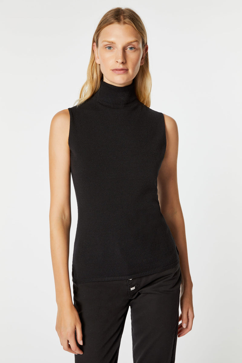 STRETCHY ROLL-NECK TOP