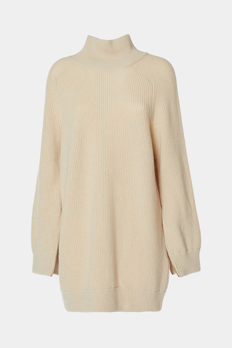 CHUNKY CASHMERE KNIT DRESS WITH BIG SLEEVES