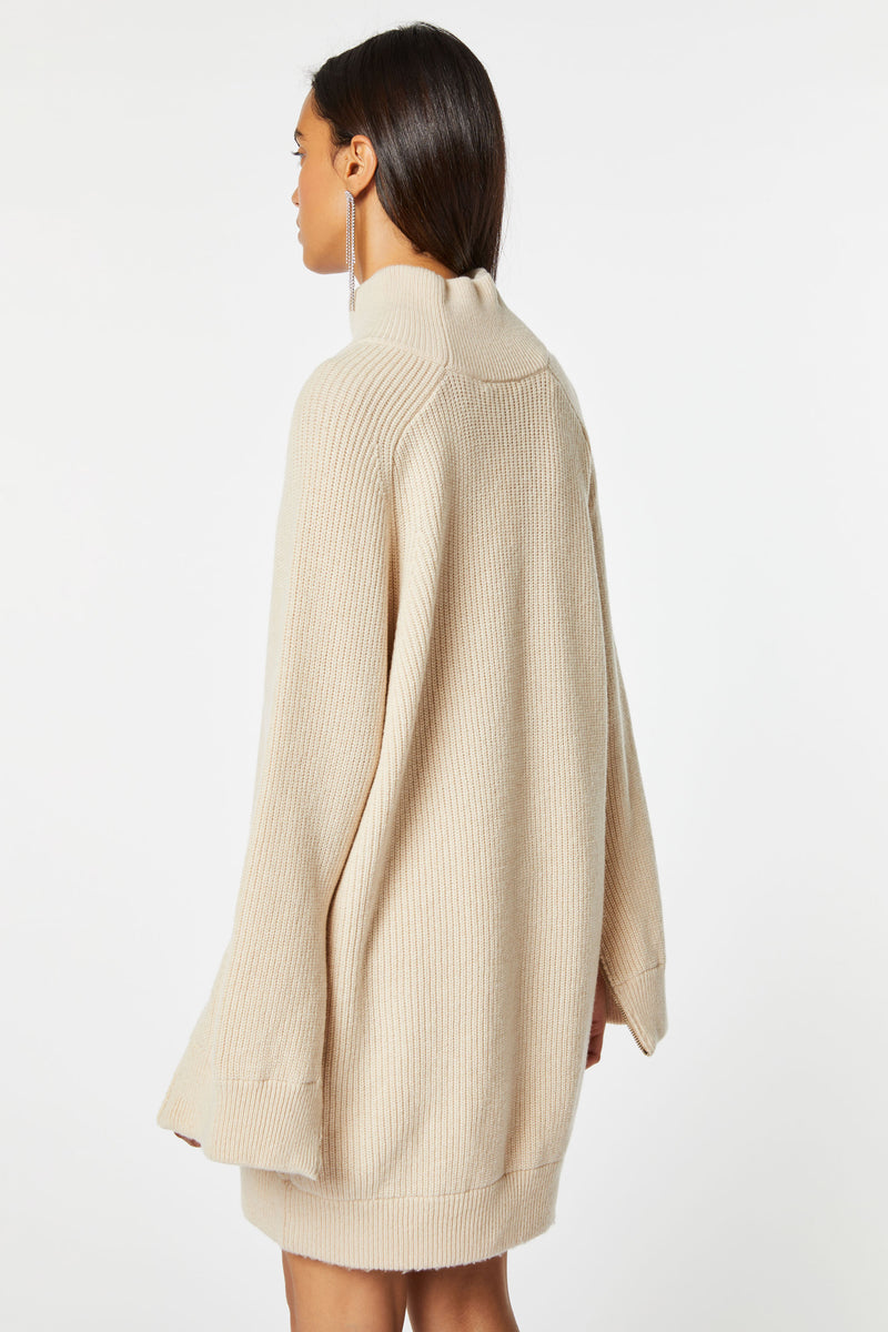 CHUNKY CASHMERE KNIT DRESS WITH BIG SLEEVES