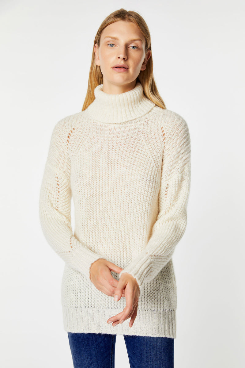 MOHAIR WOOL SWEATER WITH A CUTOUT PATTERN