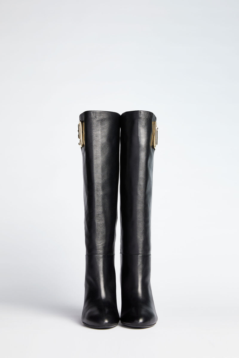 LEATHER STOVEPIPE BOOTS