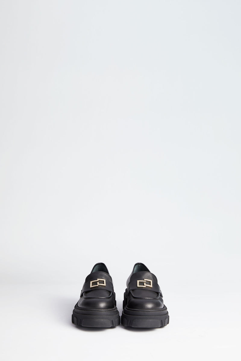LEATHER LOAFERS WITH CHUNKY RUBBER SOLES