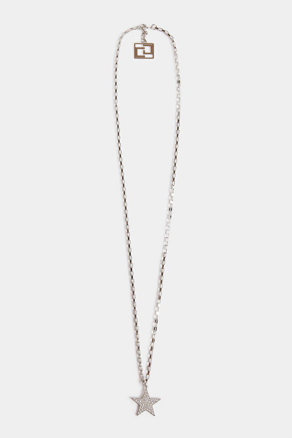 LONG CHAIN NECKLACE WITH RHINESTONE STAR PENDANT