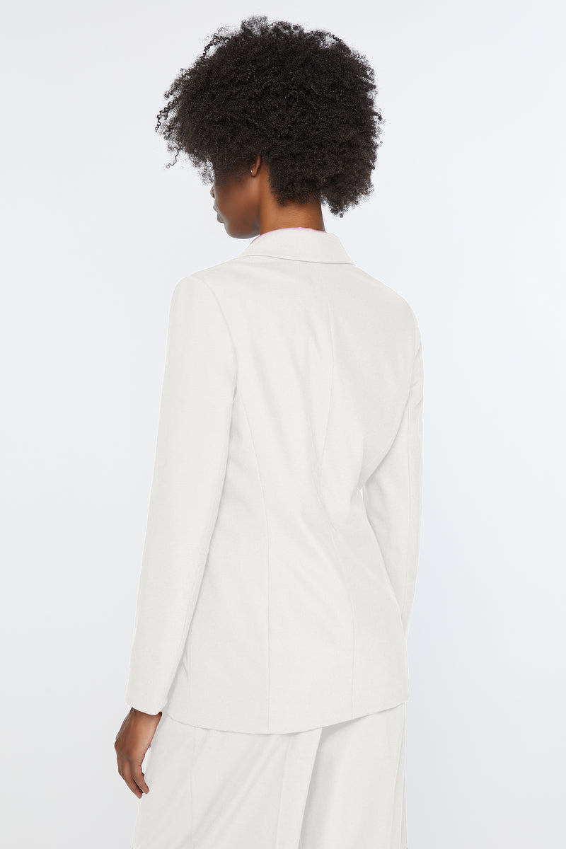LINED DOUBLE-BREASTED BLAZER IN STRETCH GABERDINE 