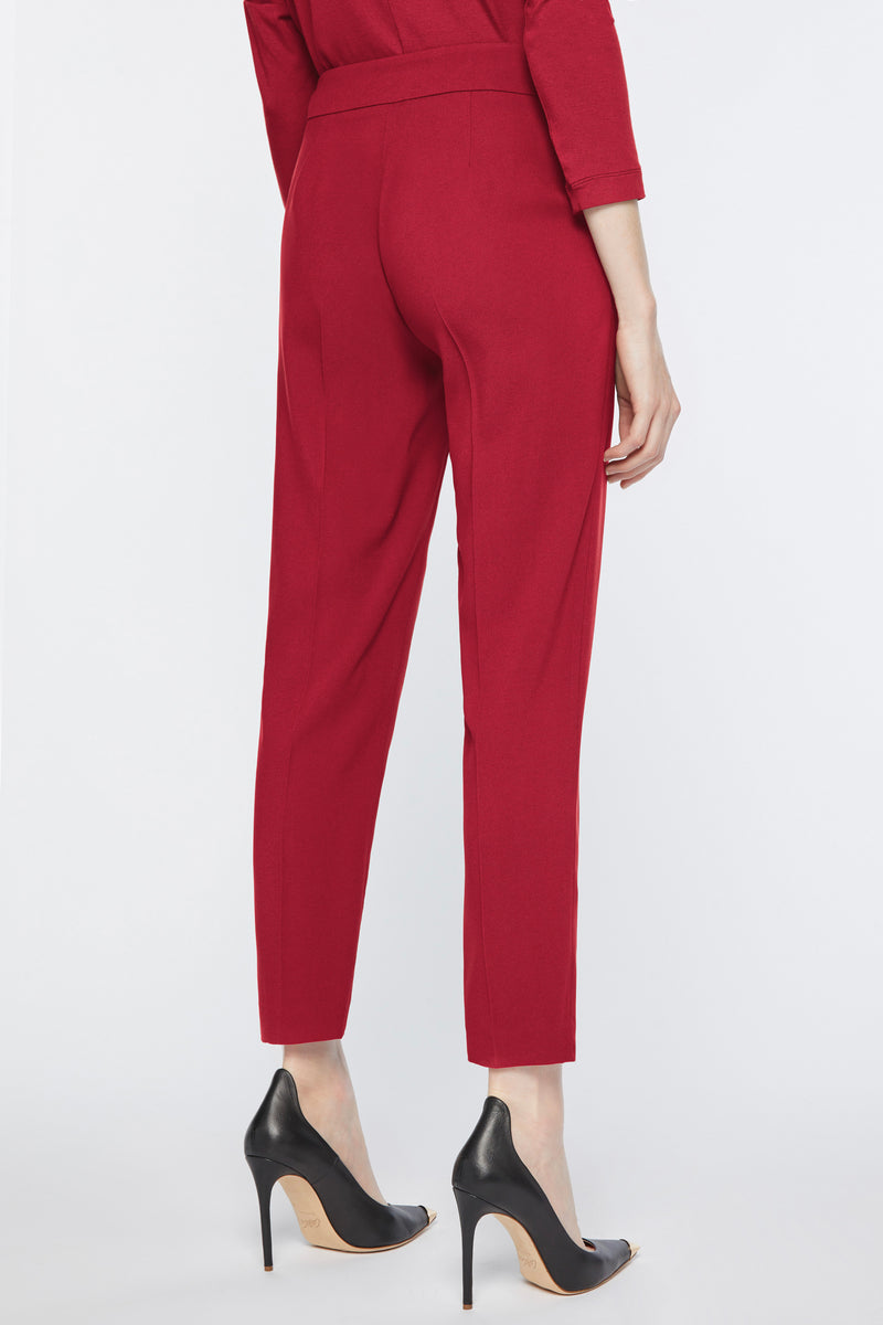 STRAIGHT-LEG PANTS IN STRETCH VISCOSE CREPE 