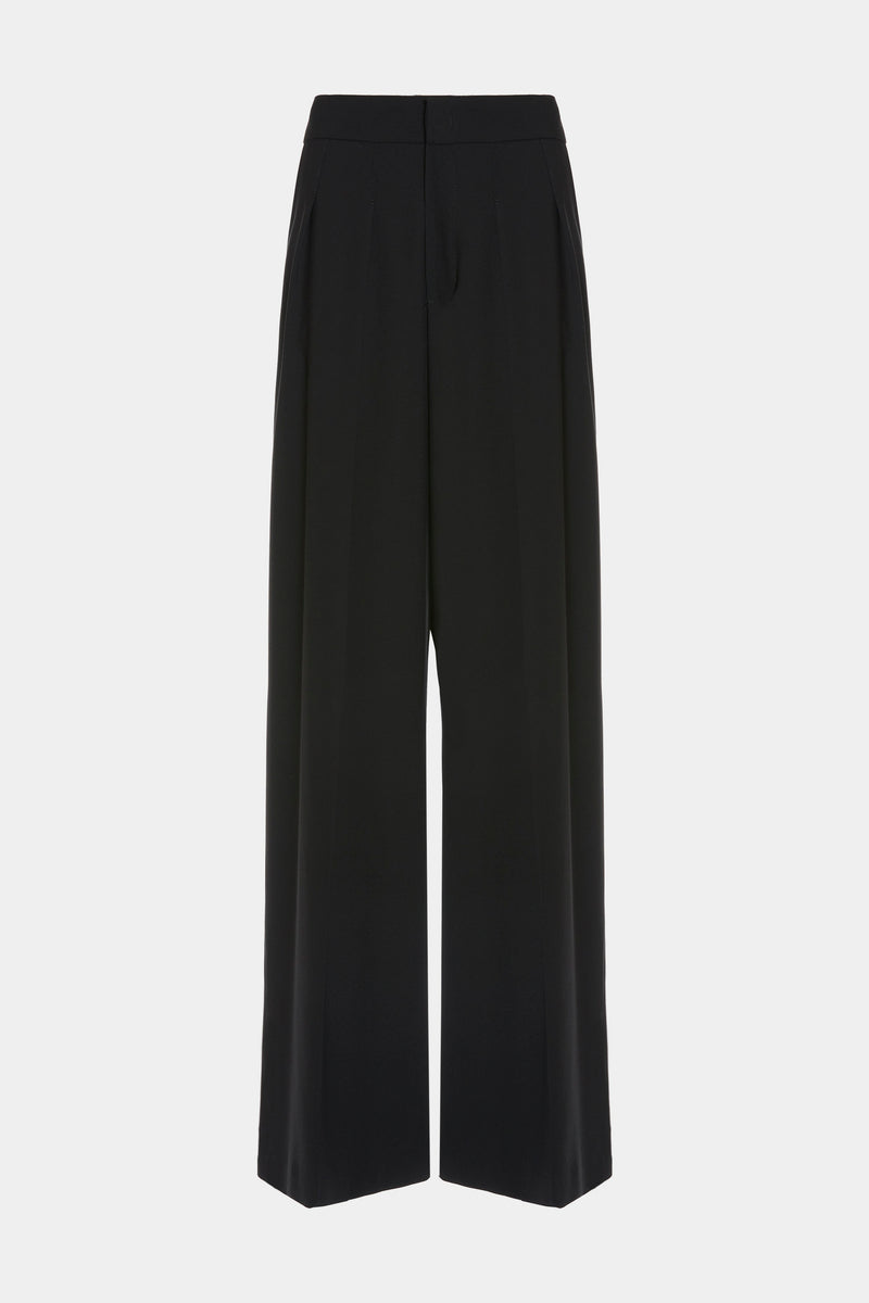 WIDE-LEG TAILORED PANTS IN VISCOSE CREPE 