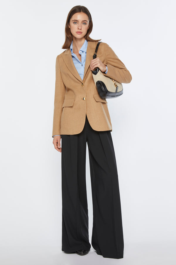 WIDE-LEG TAILORED PANTS IN VISCOSE CREPE 