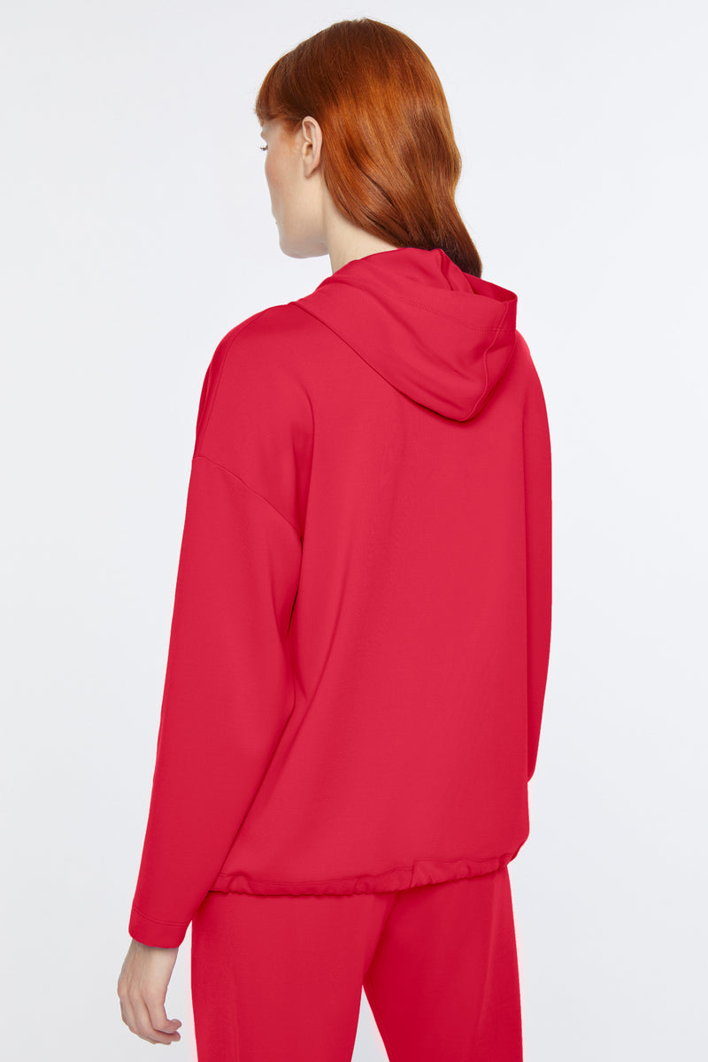 HOODIE IN ENGINEERED STRETCH JERSEY WITH DRAWSTRING