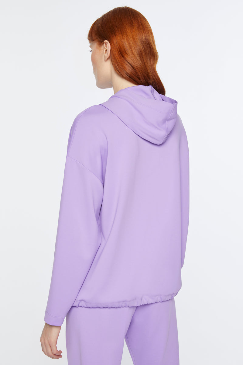 HOODIE IN ENGINEERED STRETCH JERSEY WITH DRAWSTRING