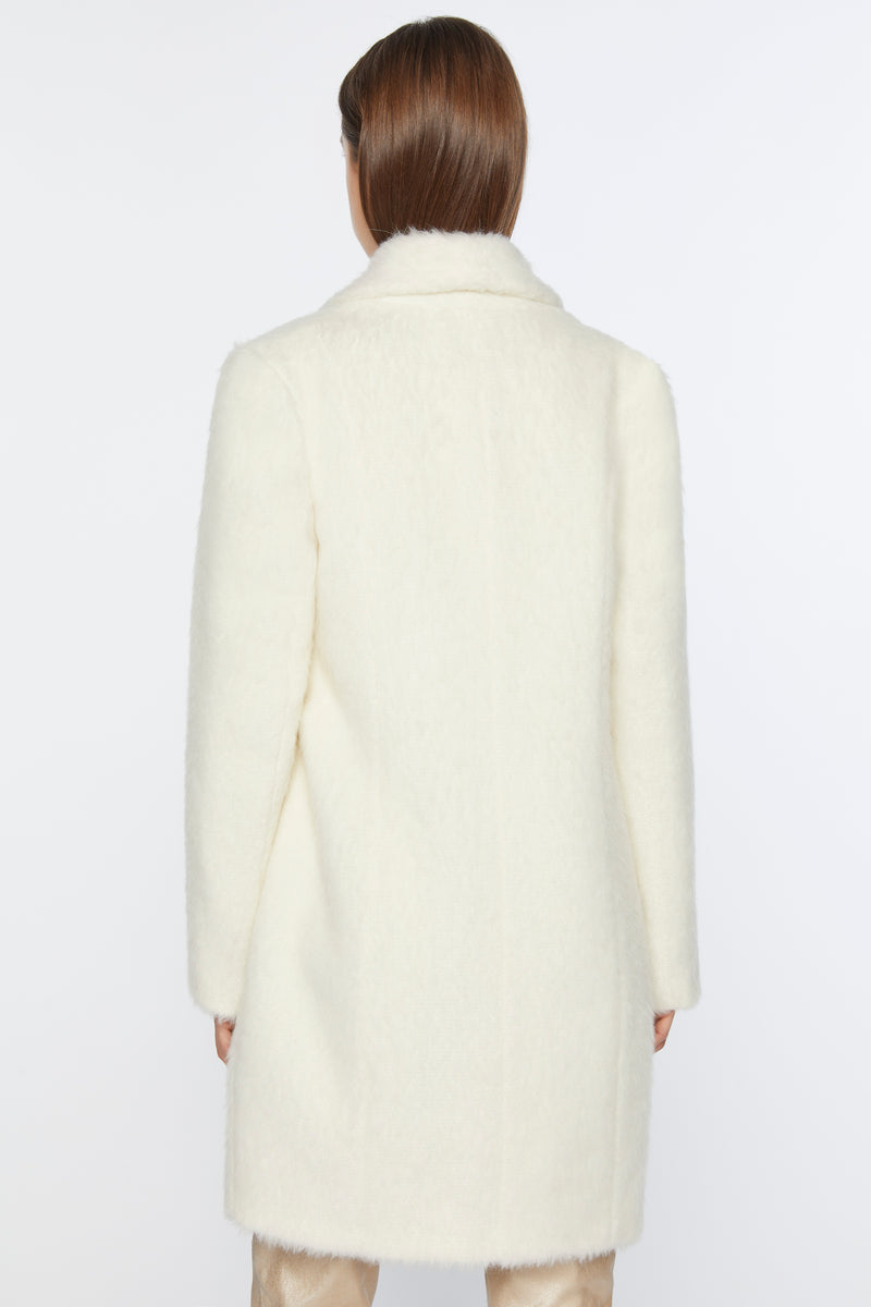 DOUBLE-BREASTED COAT IN MOUFLON WOOL CLOTH