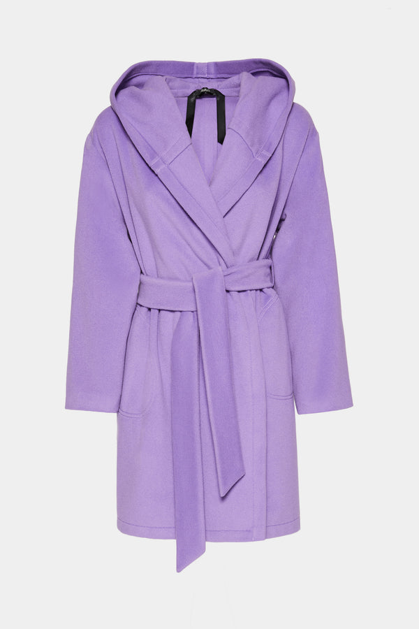 ROBE COAT IN CASHMERE WOOL CLOTH WITH OVERSIZE SHAWL COLLAR AND HOOD