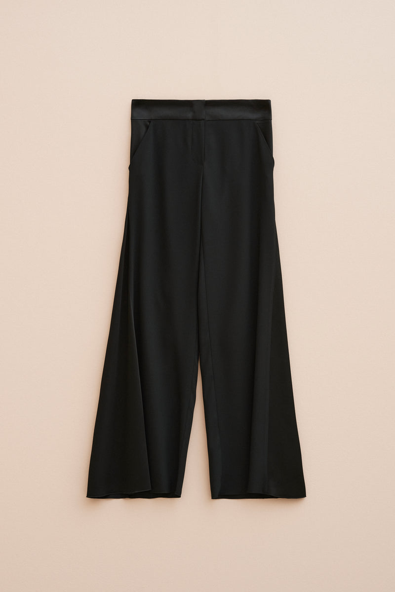 LOOSE PANTS IN STRETCHY VISCOSE CREPE WITH SIDE DETAILS