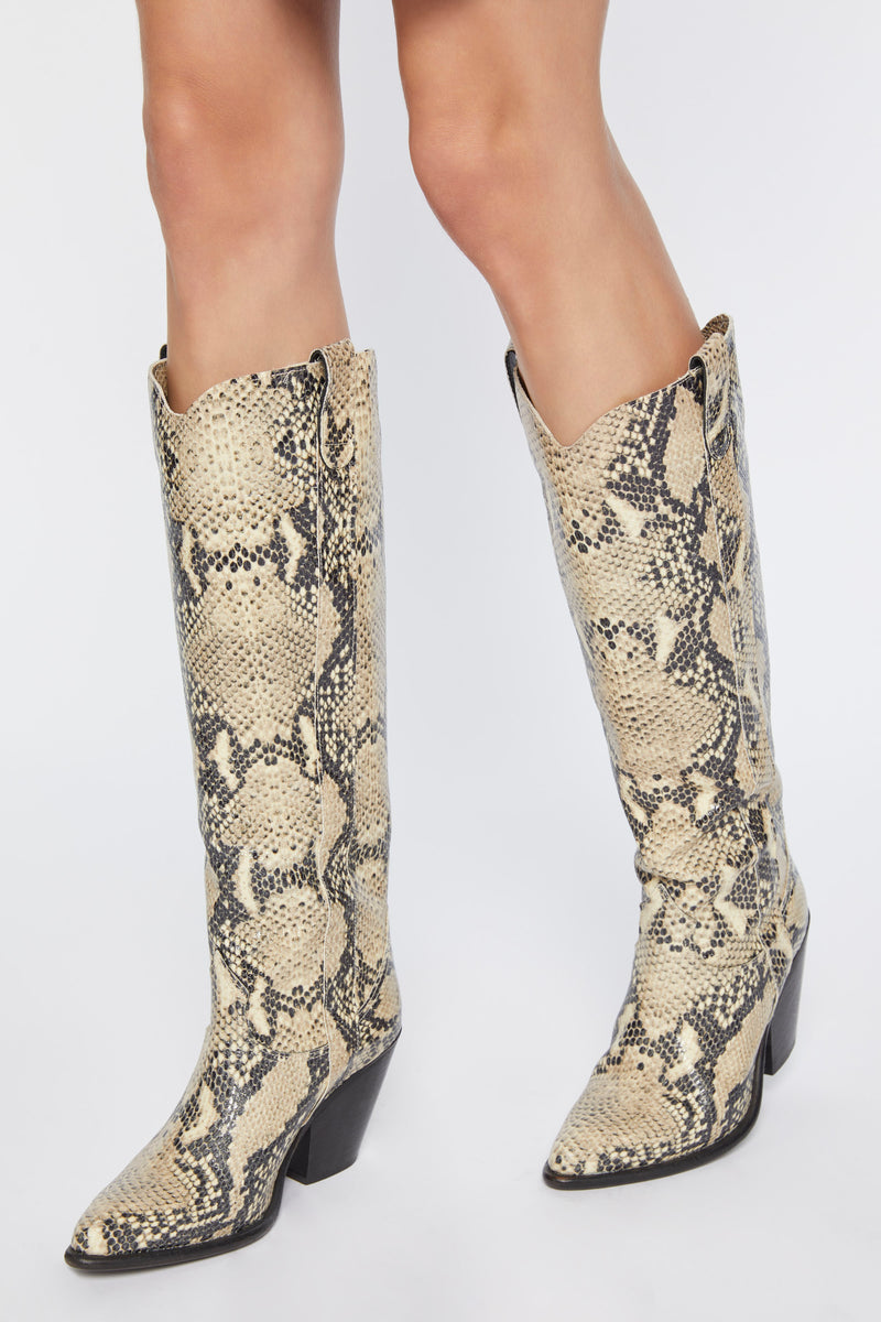 FAUX PYTHON WESTERN BOOTS