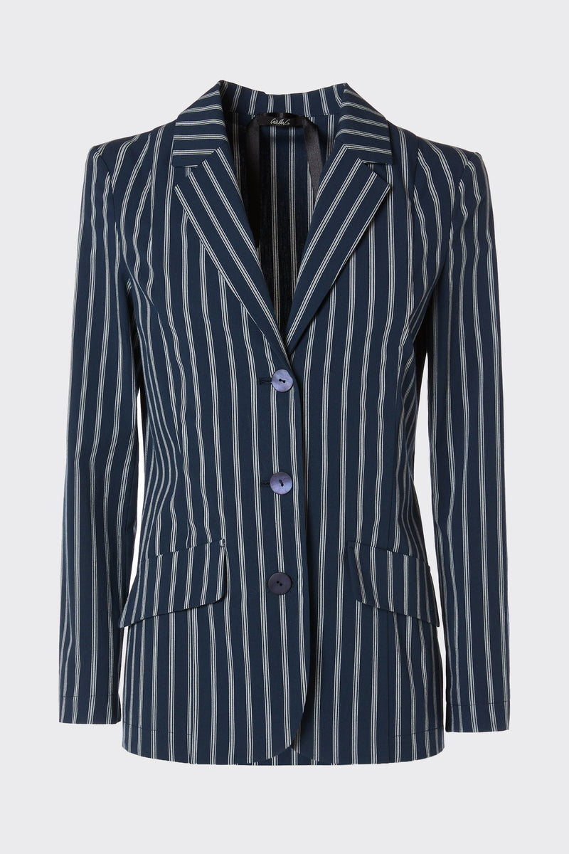 SINGLE-BREASTED JACKET IN PINSTRIPE COTTON