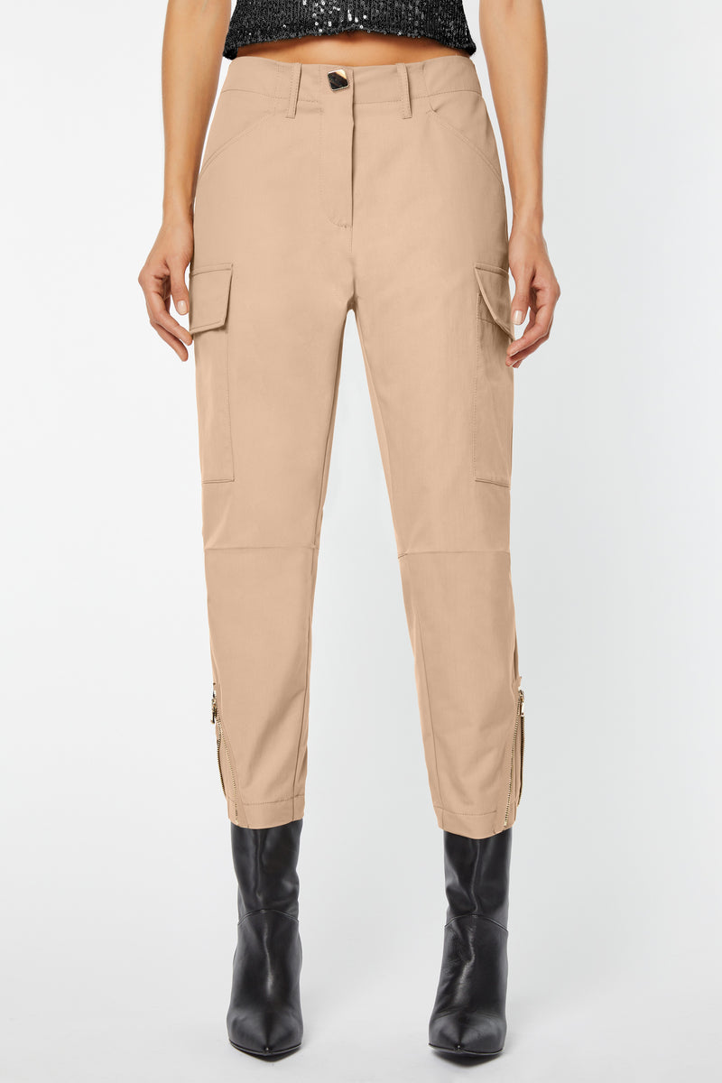 CARGO PANTS WITH GOLDEN DETAILS