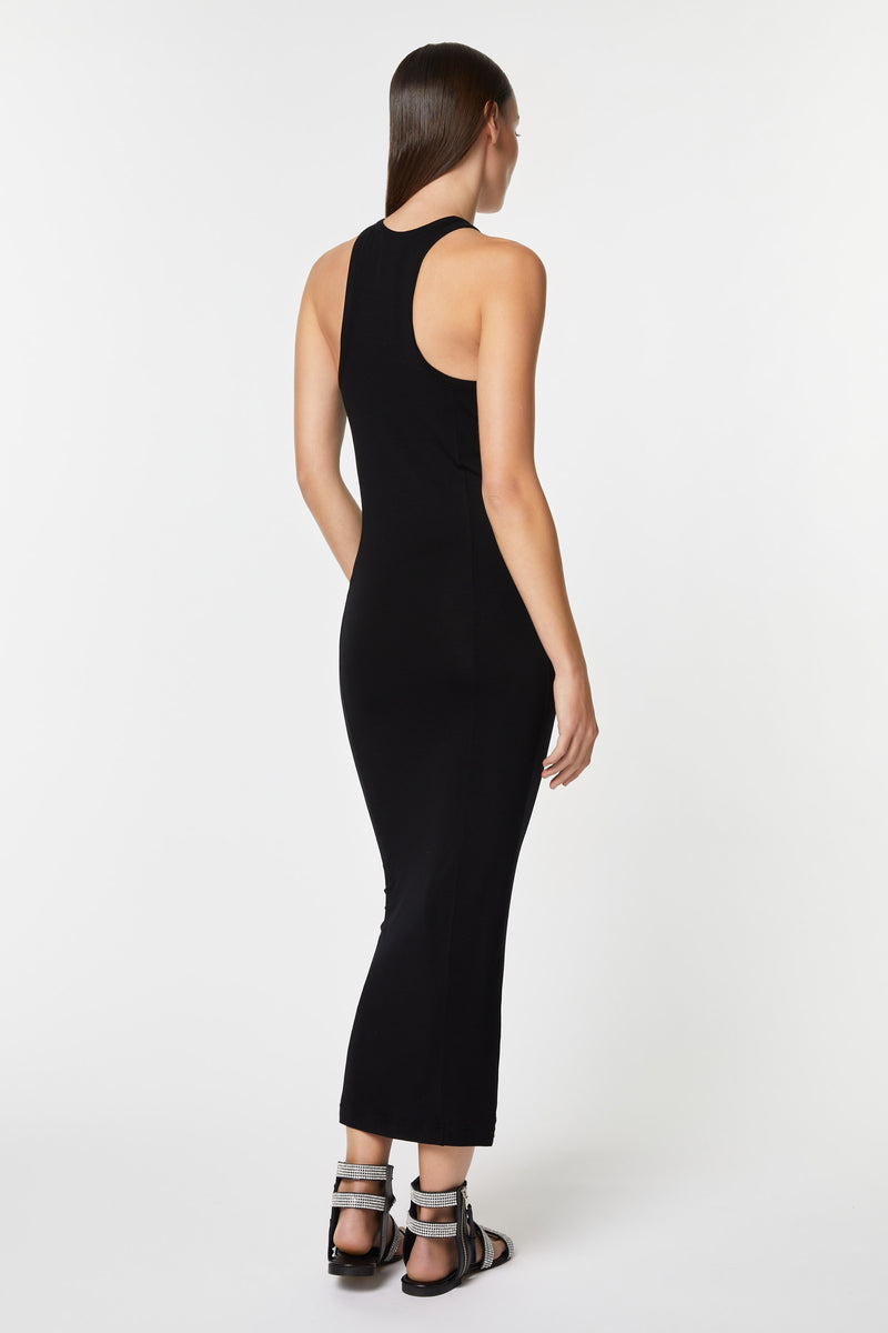 HALTER NECK MAXI DRESS IN STRETCHY VISCOSE JERSEY 