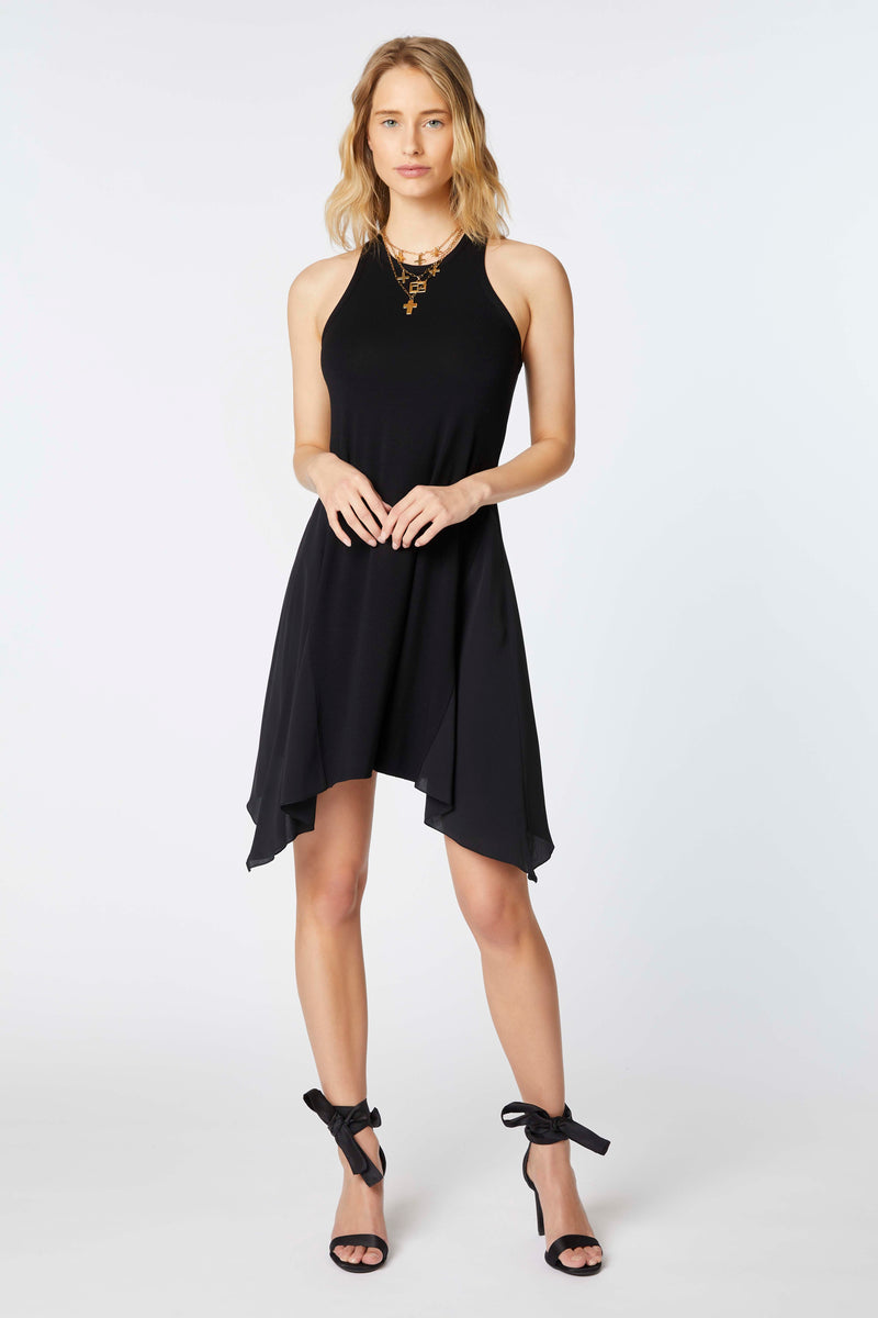 DRAPED DRESS IN STRETCHY VISCOSE JERSEY 