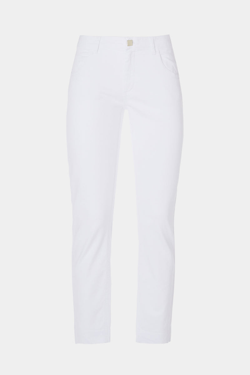 SKINNY JEANS IN STRETCHY COTTON GABERDINE WITH BEJEWELLED BUTTONS