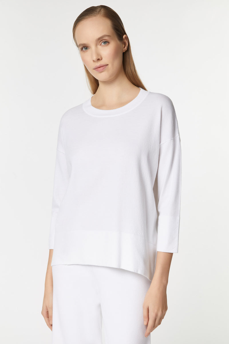 SCOOP-NECK LOOSE TOP IN STRETCHY VISCOSE