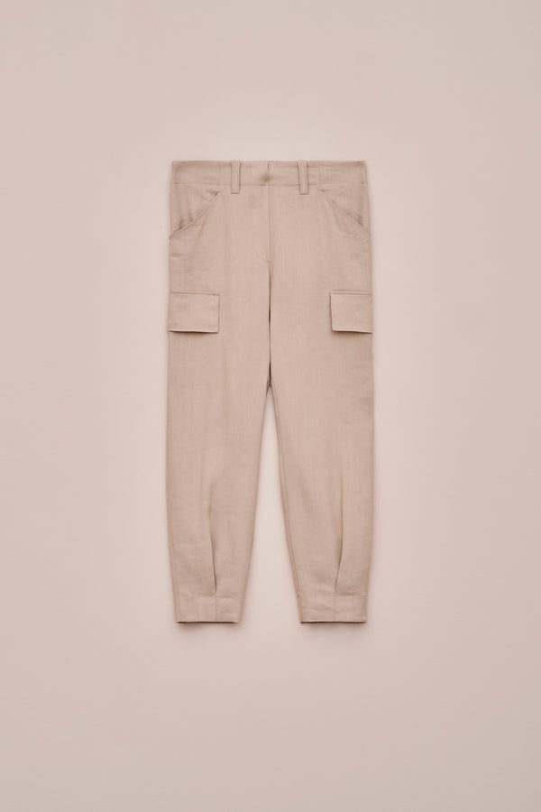CARGO PANTS IN STRETCHY LINEN