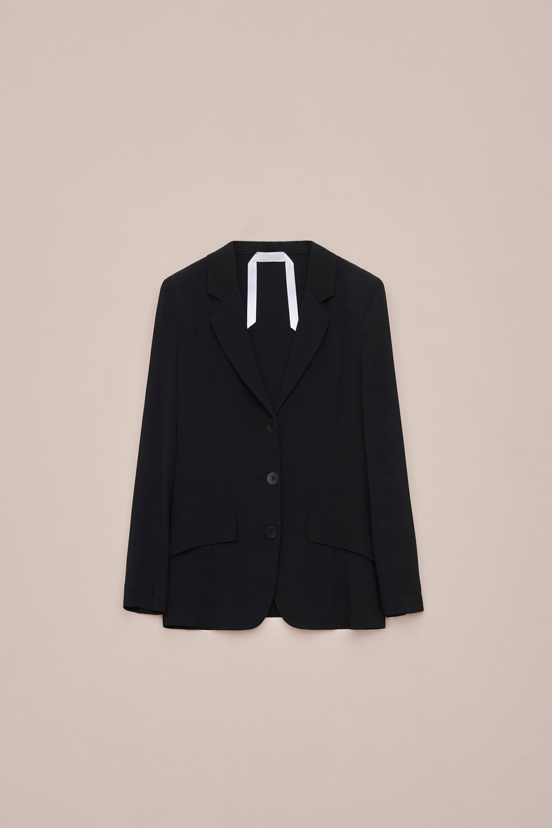 POPLIN SINGLE-BREASTED BLAZER WITH MOTHER-OF-PEARL BUTTONS