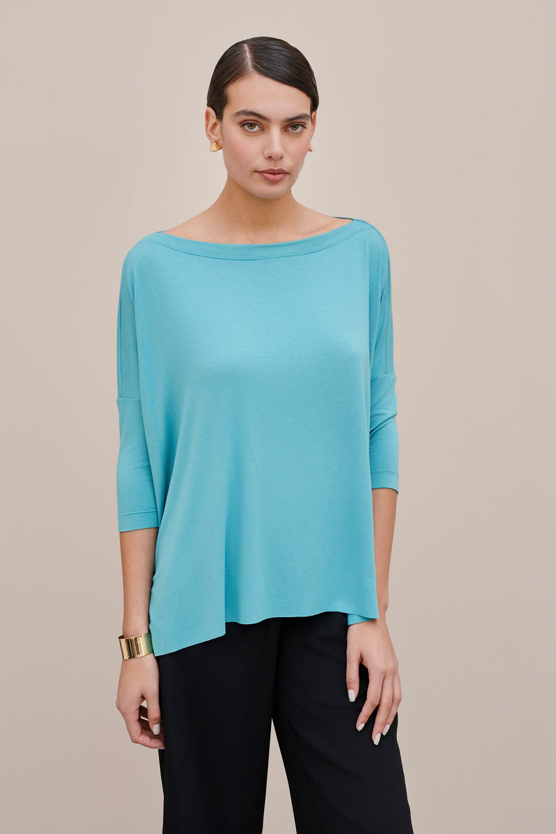 JERSEY VISCOSE TOP WITH THREE-QUARTER SLEEVES