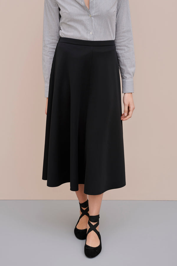 FLARED SKIRT IN STRETCHY JERSEY